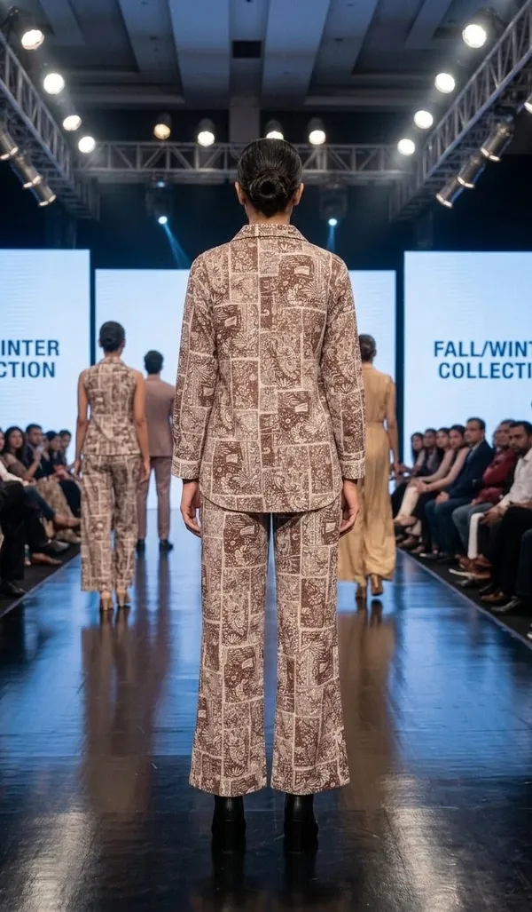 BROWN_PRINTED_RAYON_CORD_SET