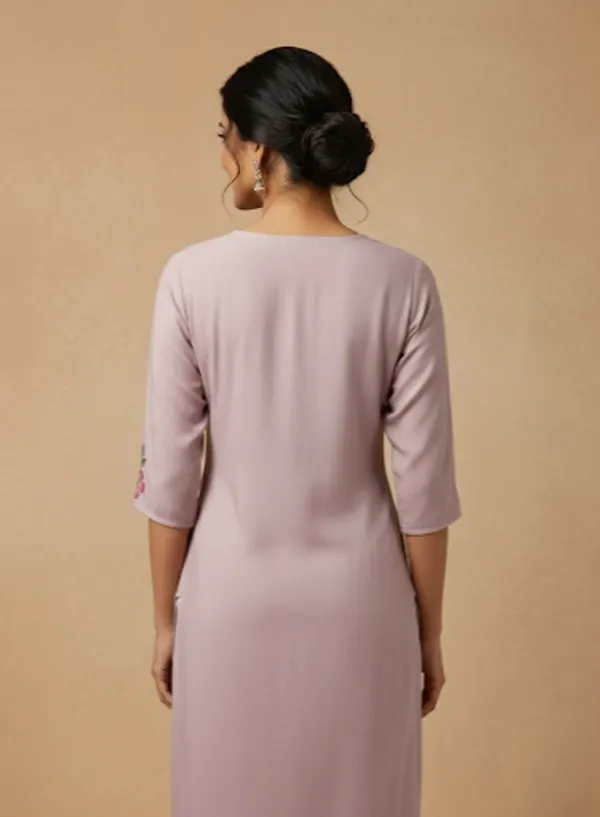 PURPLE_HAND_PAINT_ROMAN_SILK_KURTA_AND_BOTTOM_SET
