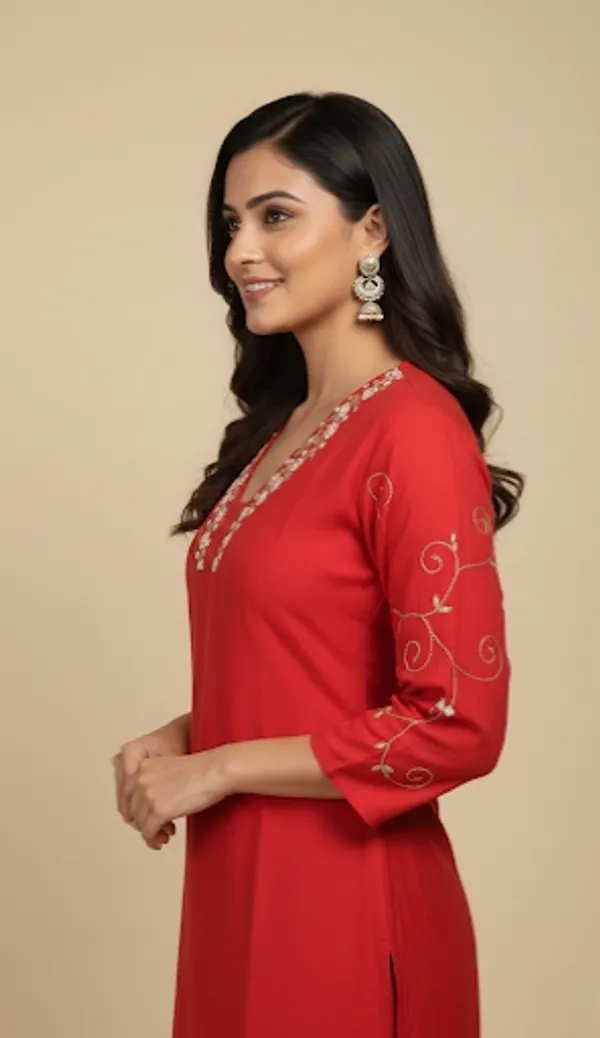 RED_PEARL_AND_PIPE_WORK_SILK_KURTA_AND_BOTTOM_SET