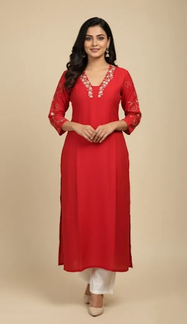 RED_PEARL_AND_PIPE_WORK_SILK_KURTA_AND_BOTTOM_SET