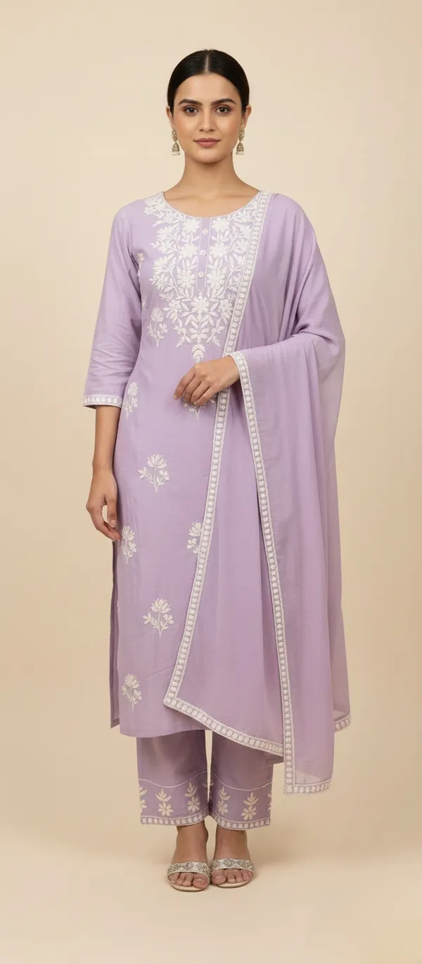 PURPLE_LUKHNAVI_RAYON_KURTA_SET_WITH_DUPATTA
