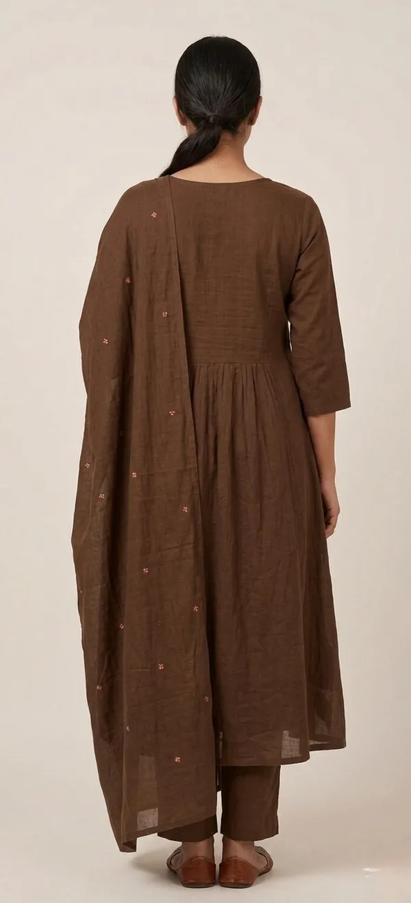 BROWN_PINTEX_COTTON_KURTA_SET_WITH_BOTTOM