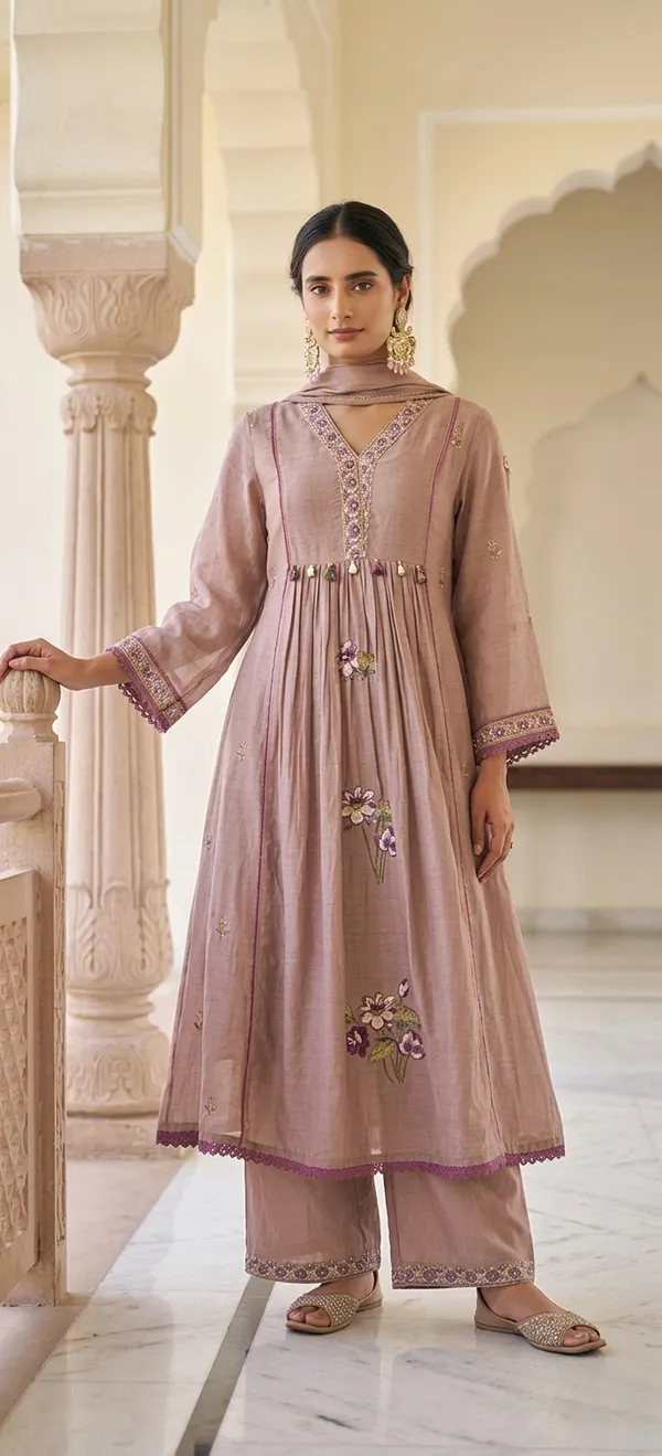 PURPLE_KOTA_DORIA_MUL_COTTON_KURTA_SET_WITH_DUPATTA