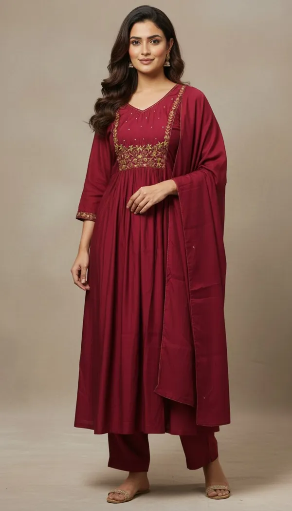 PINK_HAND_WORK_MUL_CHANDERI_KURTA_SET_WITH_DUPATTA