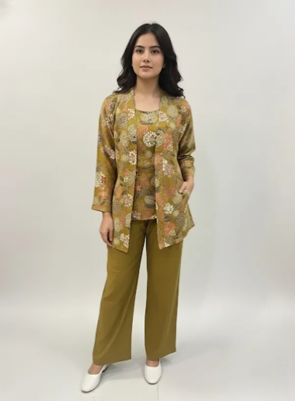 GREEN_THREAD_WORK_VERTICAN_SILK_COORD_SET