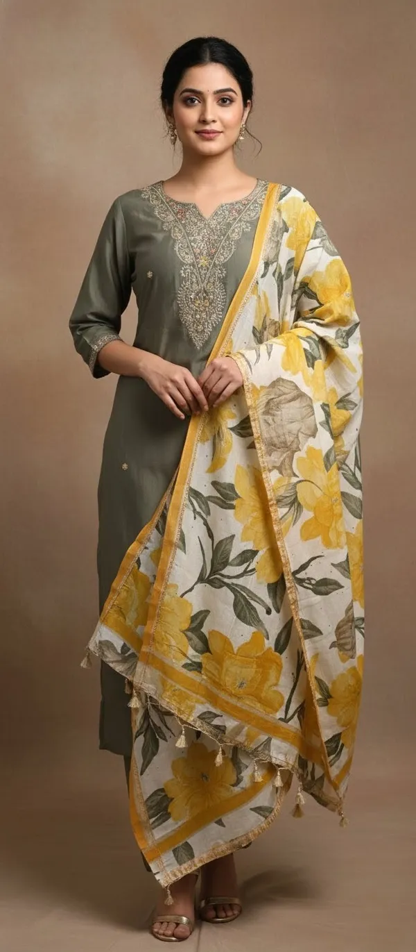 Green_Thread_Work_Silk_Kurta_Set_With_Dupatta_For_Women