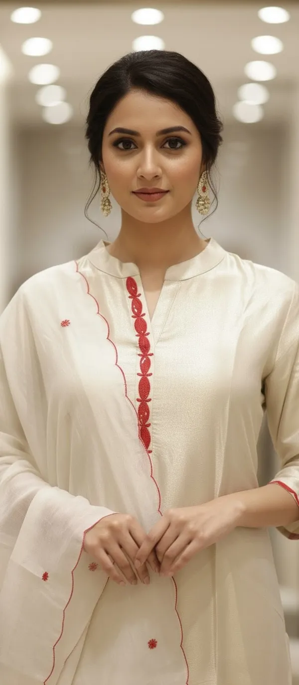 Ivory_Aplique_Tissue_Shimmer_Kurta_Set_With_Thread_Work_Dupatta_For_Women