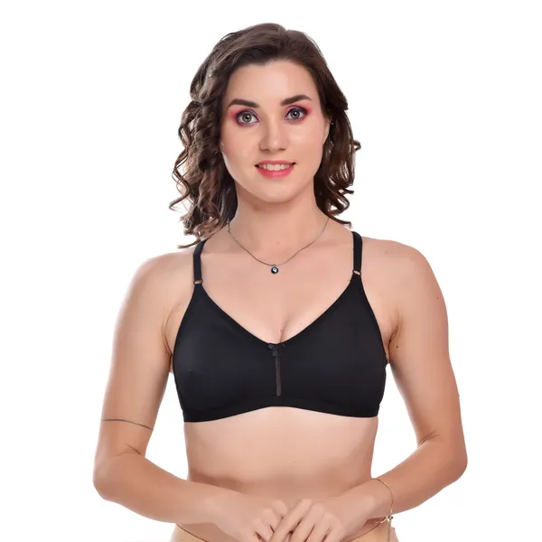 Black_Seamless_Non-Padded_Non-Wired_Full_Coverage_T-Shirt_Bra_