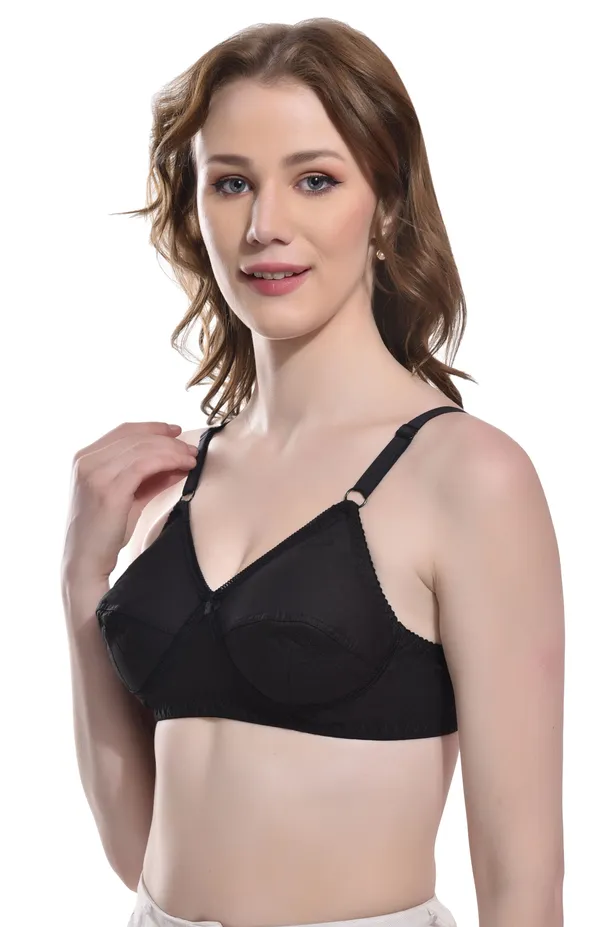 Black_Pure_Cotton_Seamed_Full_Coverage_Non-Padded_Non-Wired_Bra