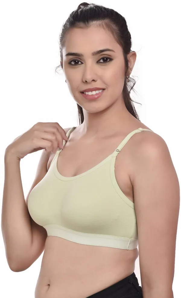 P_Green_Cotton_Non-Padded_Non-Wired_Full_Coverage_Sports_Bra_