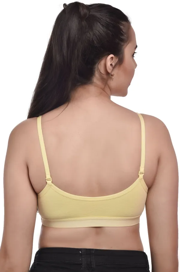 Yellow_Cotton_Non-Padded_Non-Wired_Full_Coverage_Sports_Bra