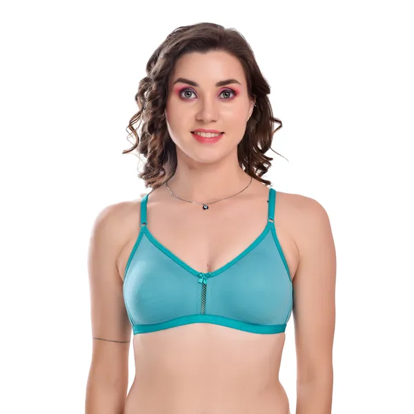 Green_Seamless_Non-Padded_Non-Wired_Full_Coverage_T-Shirt_Bra_