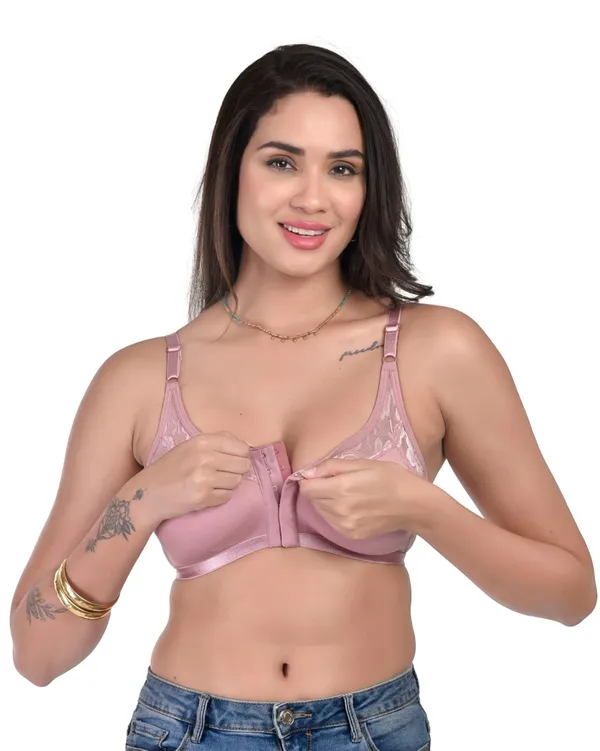Pink_Non-Padded_Non-Wired_Spacer_Cup_Easy-On_Front_Open_Full_Figure_Bra_in_