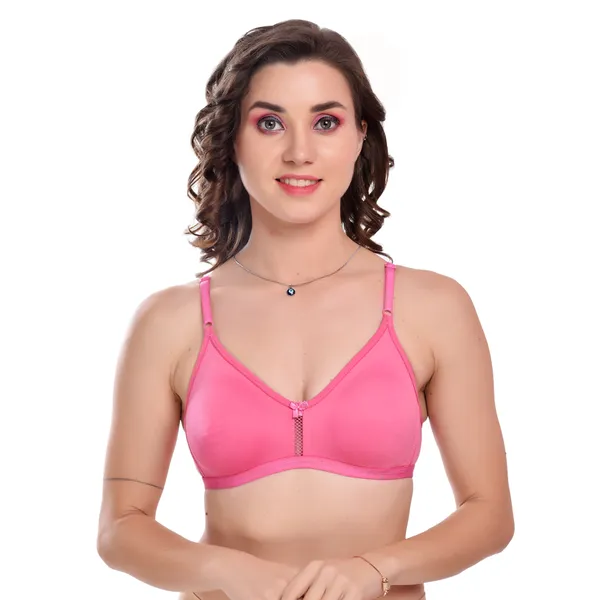 Hot_Pink_Seamless_Non-Padded_Non-Wired_Full_Coverage_T-Shirt_Bra__
