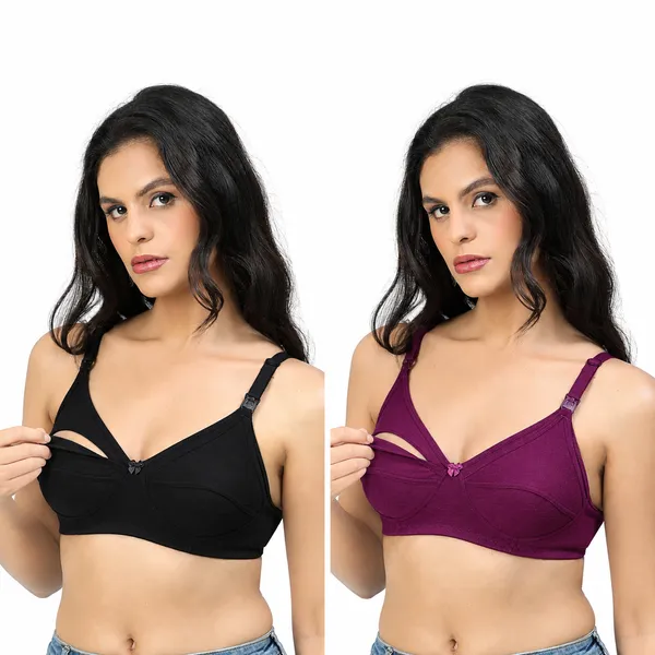 Black-Purple_Full_Coverage_Maternity_Bra_Pack_Of_2