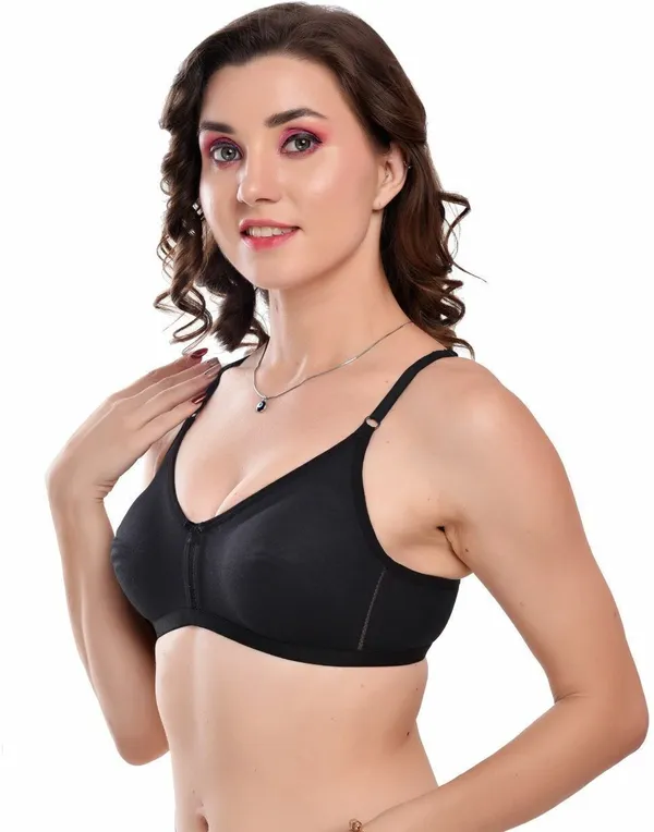 Black_Seamless_Non-Padded_Non-Wired_Full_Coverage_T-Shirt_Bra_