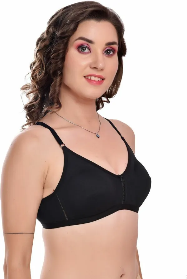 Black_Seamless_Non-Padded_Non-Wired_Full_Coverage_T-Shirt_Bra_