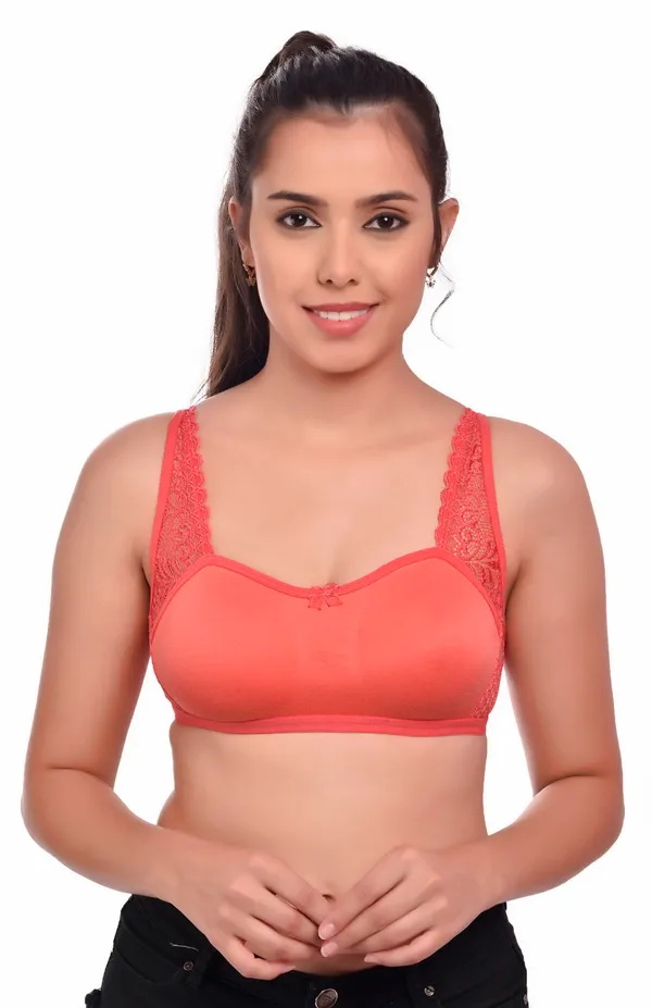 Coral_Pink_Cotton_Lace_Everyday_Non_Padded_Wirefree_Bra_For_Women