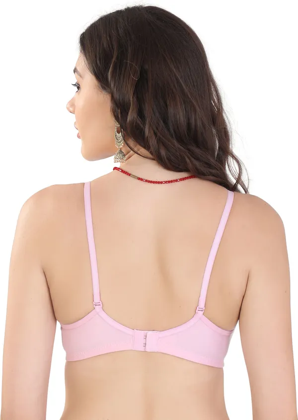 Light_Pink_Cotton_Padded_T-Shirt_Padded_Bra_For_Women