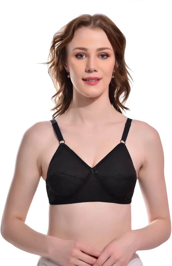 Black_Pure_Cotton_Seamed_Full_Coverage_Non-Padded_Non-Wired_Bra