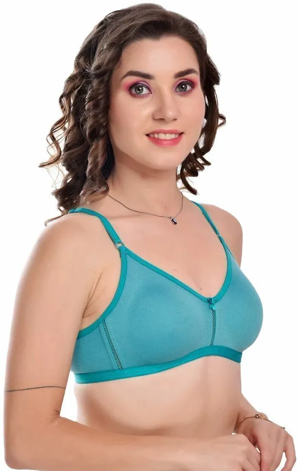 Green_Seamless_Non-Padded_Non-Wired_Full_Coverage_T-Shirt_Bra_
