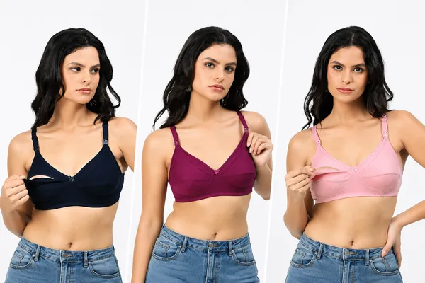 Purple,_Navy,_Pink_3_Piece_Combo_Maternity_Full_Coverage_Bra_