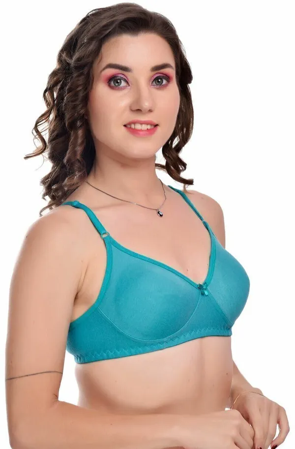 Green_Seamless_Non-Padded_Non-Wired_Full_Coverage_T-Shirt_Bra_