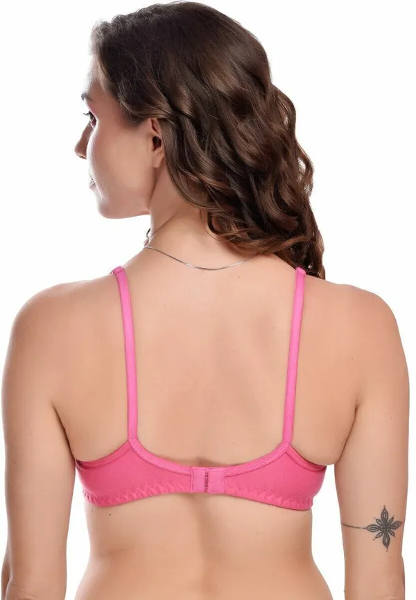 Hot_Pink_Seamless_Non-Padded_Non-Wired_Full_Coverage_T-Shirt_Bra_