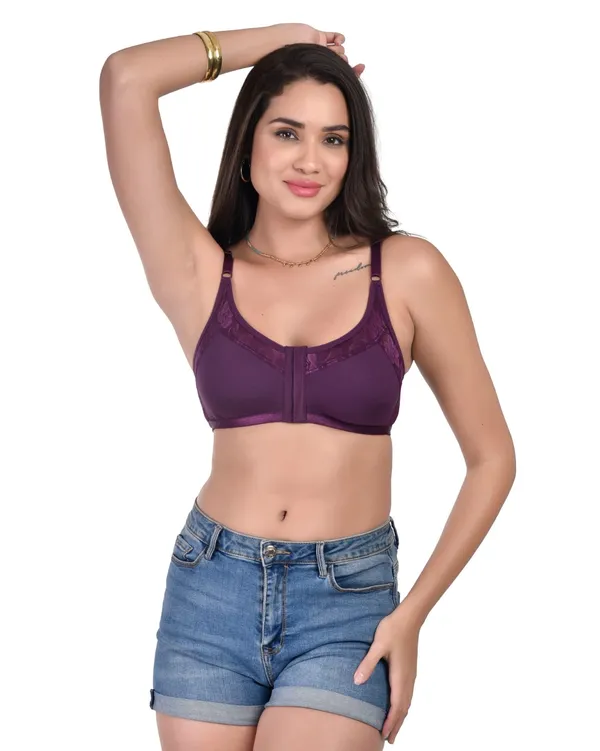Purple_Non-Padded_Non-Wired_Spacer_Cup_Easy-On_Front_Open_Full_Figure_Bra_