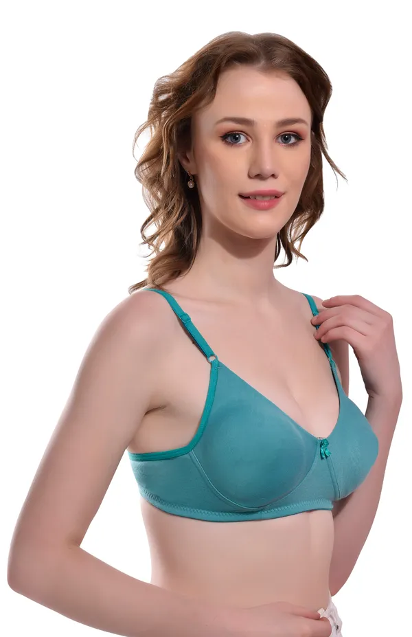Green_Cotton_Seamless_Everyday_Non-Padded_Non-Wired_T-Shirt_Bra_
