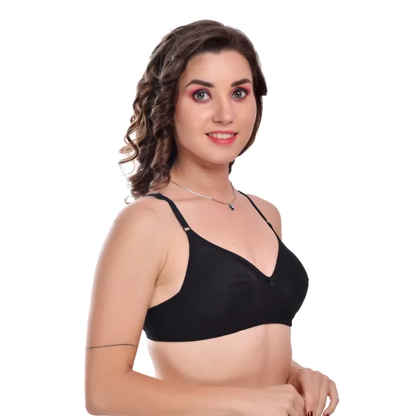 Black_Seamless_Non-Padded_Non-Wired_Full_Coverage_T-Shirt_Bra_