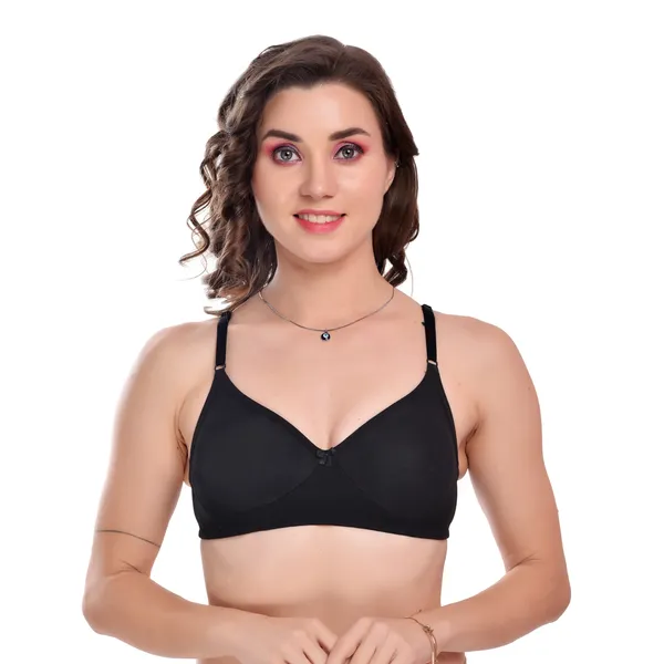 Black_Seamless_Non-Padded_Non-Wired_Full_Coverage_T-Shirt_Bra_