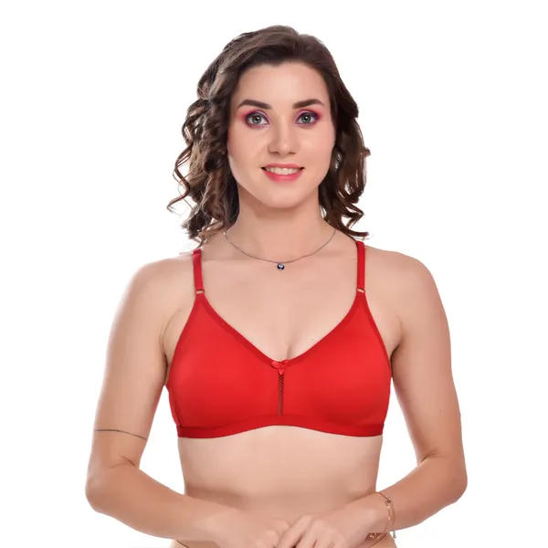 Red_Seamless_Non-Padded_Non-Wired_Full_Coverage_T-Shirt_Bra__