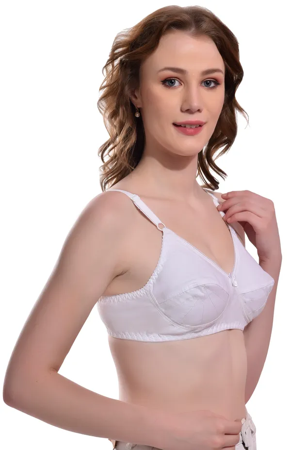 White_Pure_Cotton_Seamed_Full_Coverage_Non-Padded_Non-Wired_Bra_