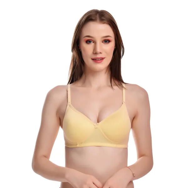 Cream_T-Shirt_Padded_Bra_For_Women