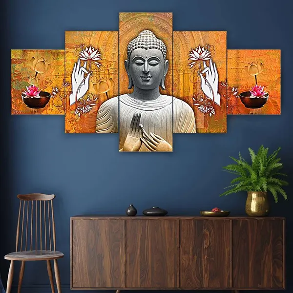 Multicolor_Exquisite_Set_Of_Five_3D_Framed_Paintings
