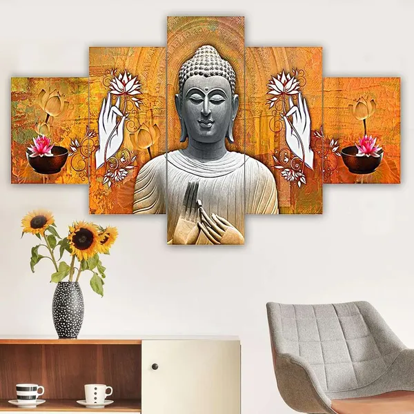 Multicolor_Exquisite_Set_Of_Five_3D_Framed_Paintings