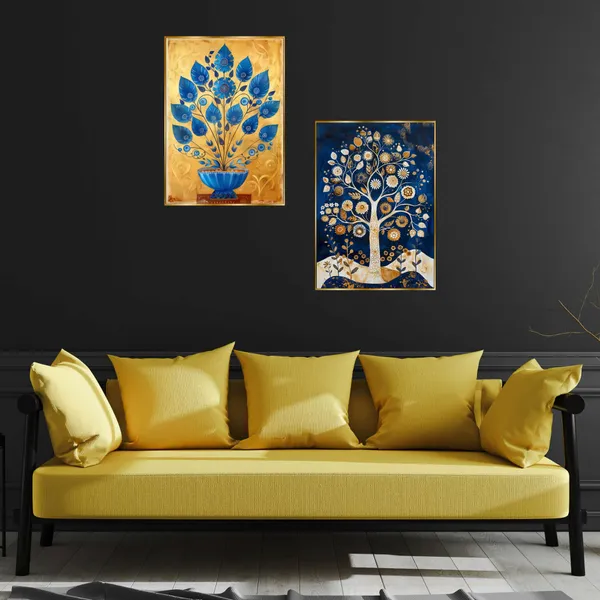 Golden_Set_Of_Two_Wall_Paintings_For_Dacoration_Framed_Living_Room_&_Bedroom_Art_Home_Decoration_Office_Decor_(14X11_Inch_Ch-Gd2-10)