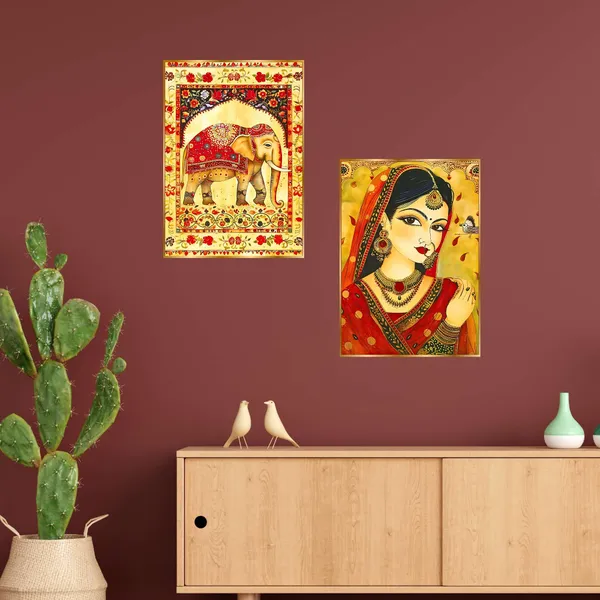 Golden_Set_Of_Two_Wall_Paintings_For_Dacoration_Framed_Living_Room_&_Bedroom_Art_Home_Decoration_Office_Decor_(14X11_Inch_Ch-Gd2-11)