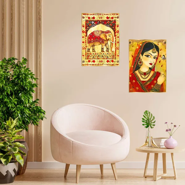Golden_Set_Of_Two_Wall_Paintings_For_Dacoration_Framed_Living_Room_&_Bedroom_Art_Home_Decoration_Office_Decor_(14X11_Inch_Ch-Gd2-11)