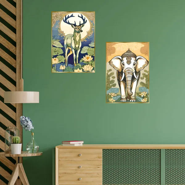 Golden_Set_Of_Two_Wall_Paintings_For_Dacoration_Framed_Living_Room_&_Bedroom_Art_Home_Decoration_Office_Decor_(14X11_Inch_Ch-Gd2-14)