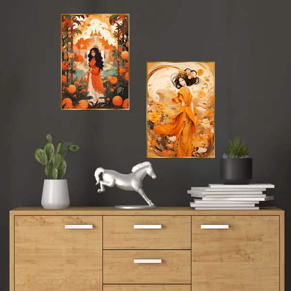 Golden_Set_Of_Two_Wall_Paintings_For_Dacoration_Framed_Living_Room_&_Bedroom_Art_Home_Decoration_Office_Decor_(14X11_Inch_Ch-Gd2-20)