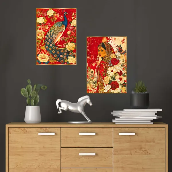 Golden_Set_Of_Two_Wall_Paintings_For_Dacoration_Framed_Living_Room_&_Bedroom_Art_Home_Decoration_Office_Decor_(14X11_Inch_Ch-Gd2-3)