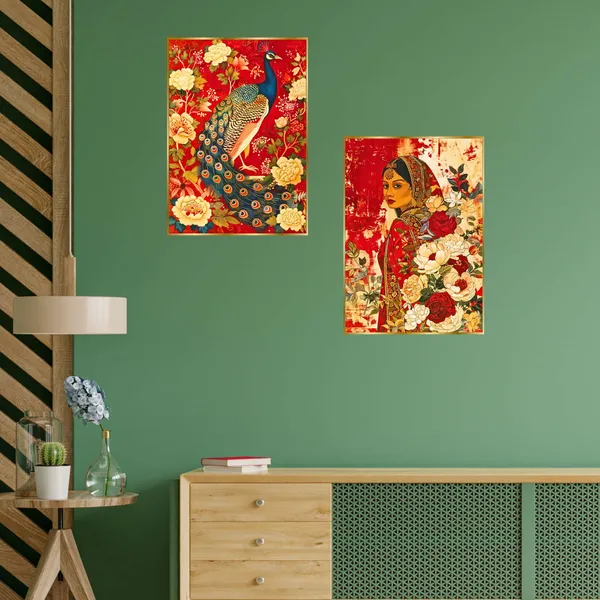 Golden_Set_Of_Two_Wall_Paintings_For_Dacoration_Framed_Living_Room_&_Bedroom_Art_Home_Decoration_Office_Decor_(14X11_Inch_Ch-Gd2-3)