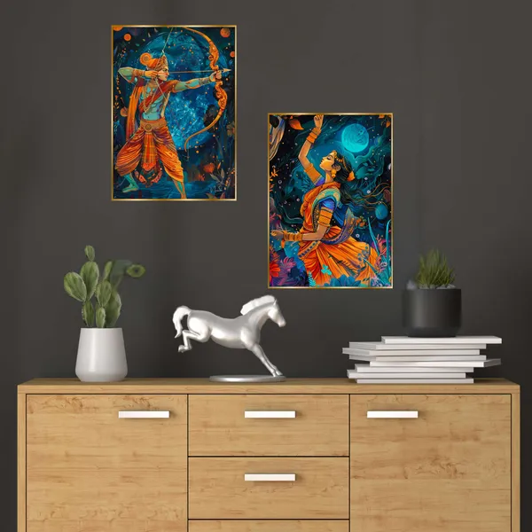 Golden_Set_Of_Two_Wall_Paintings_For_Dacoration_Framed_Living_Room_&_Bedroom_Art_Home_Decoration_Office_Decor_(14X11_Inch_Ch-Gd2-4)