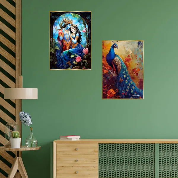 Golden_Set_Of_Two_Wall_Paintings_For_Dacoration_Framed_Living_Room_&_Bedroom_Art_Home_Decoration_Office_Decor_(14X11_Inch_Ch-Gd2-5)