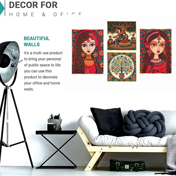 Golden_Set_Of_Four_Wall_Paintings_For_Dacoration_Framed_Living_Room_&_Bedroom_Art_Home_Decoration_Office_Decor_(13X10_Inch_Ch-Gd4-12)