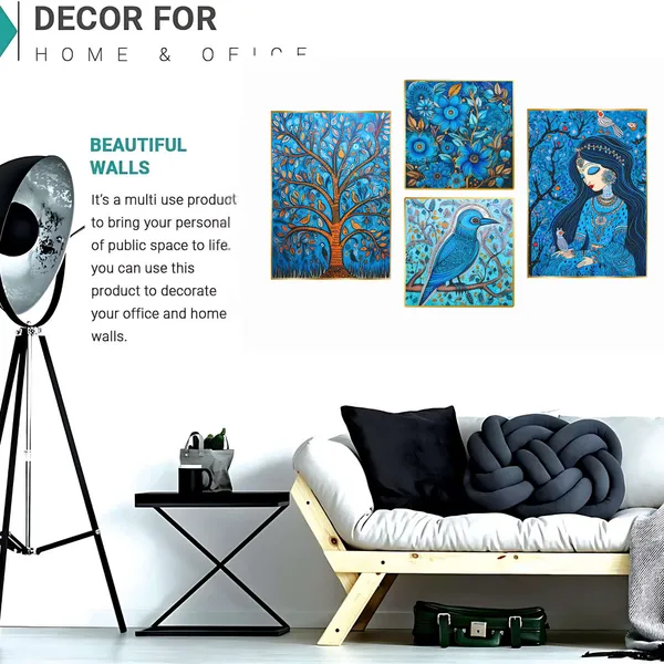 Golden_Set_Of_Four_Wall_Paintings_For_Dacoration_Framed_Living_Room_&_Bedroom_Art_Home_Decoration_Office_Decor_(13X10_Inch_Ch-Gd4-2)