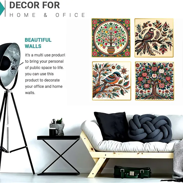 Golden_Set_Of_Four_Wall_Paintings_For_Dacoration_Framed_Living_Room_&_Bedroom_Art_Home_Decoration_Office_Decor_(13X10_Inch_Ch-Gd4-7)
