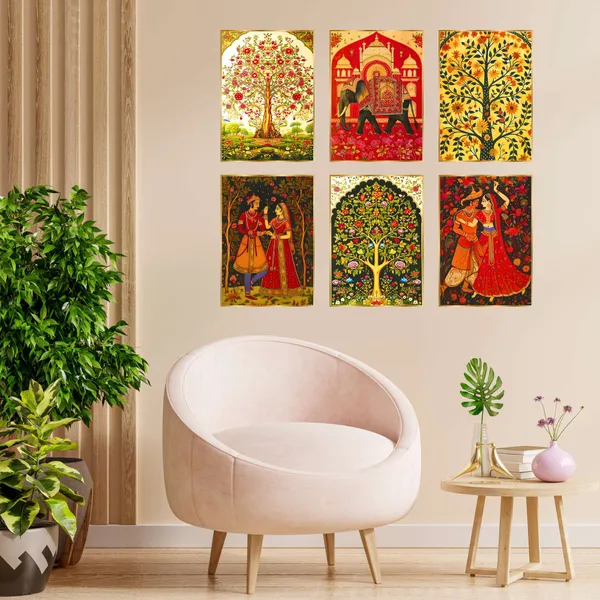 Golden_Set_Of_Six_Wall_Paintings_For_Dacoration_Framed_Living_Room_&_Bedroom_Art_Home_Decoration_Office_Decor_(17X13_Inch_Ch-Gd6-10)